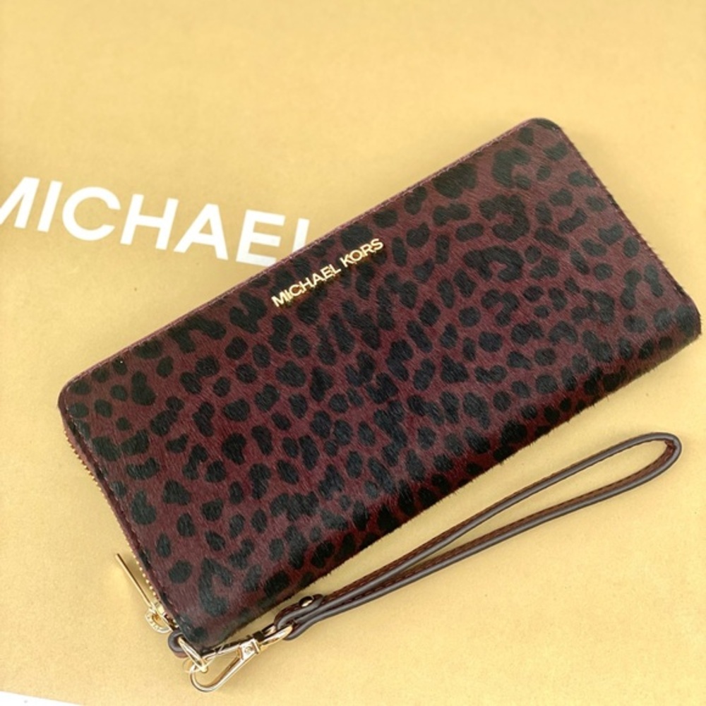 Michael Kors Leopard Print Leather Continental Wallet